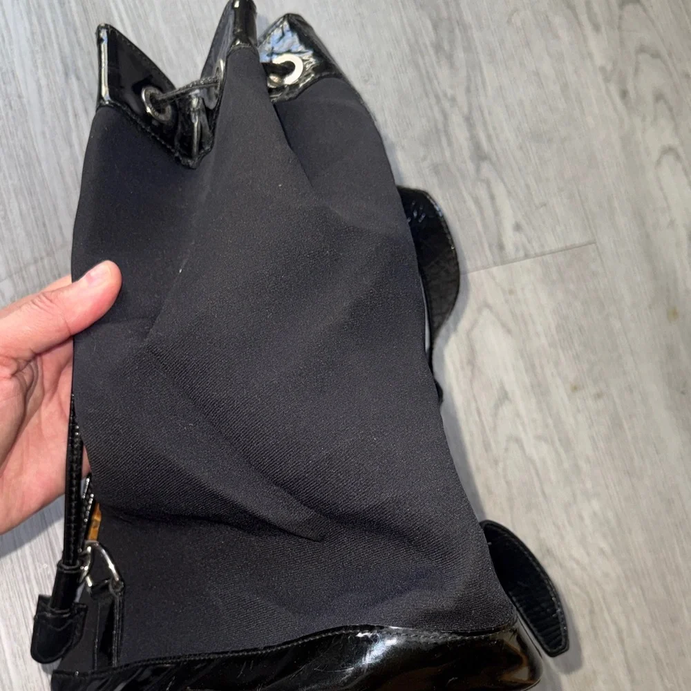 Authentic 1990’s Gucci Black Backpack with Bamboo Accent - Picture 11 of 16